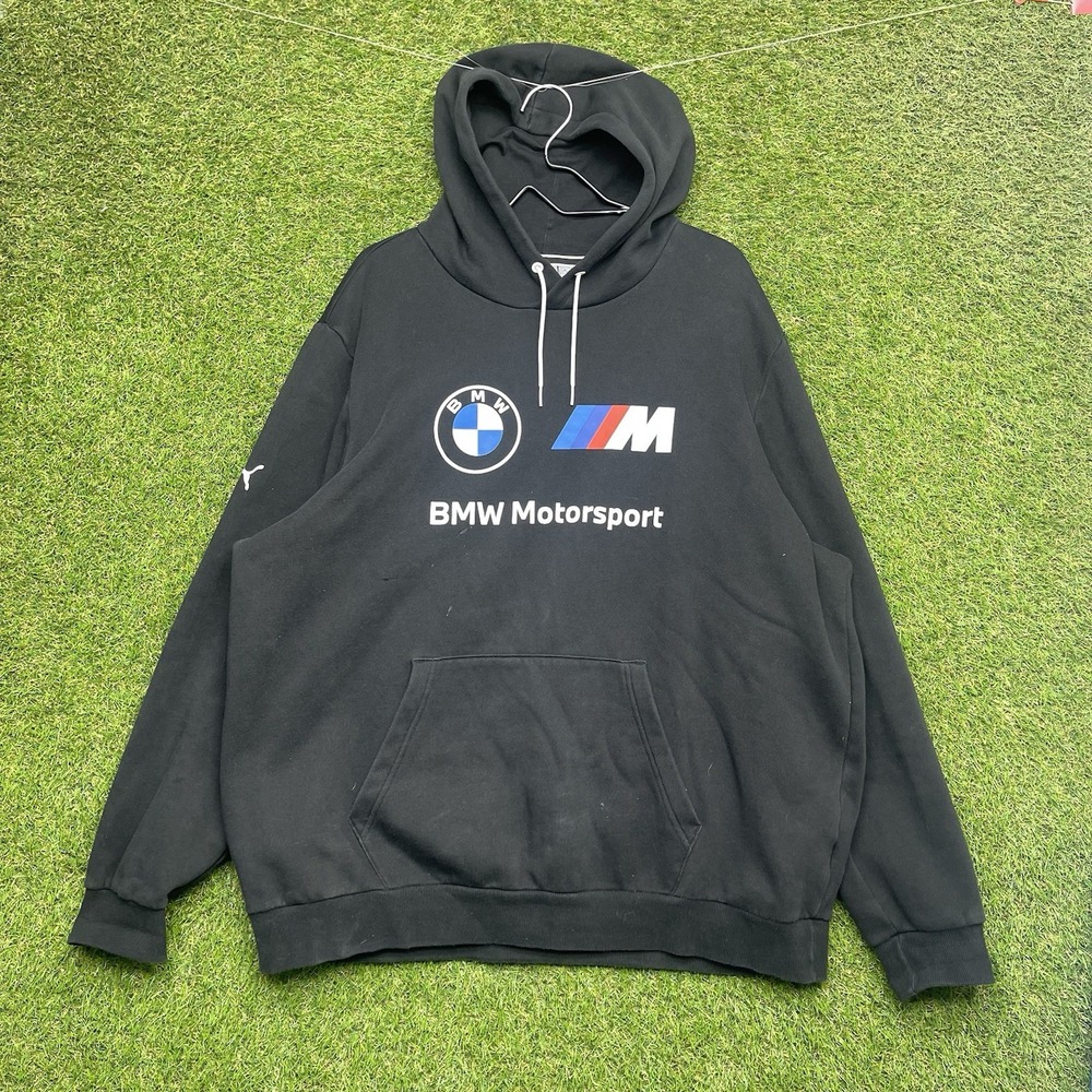 Puma BMW Motorsport Hoodie Mens 2XL Sweatshirt M Series Racing Black Fleece y2k